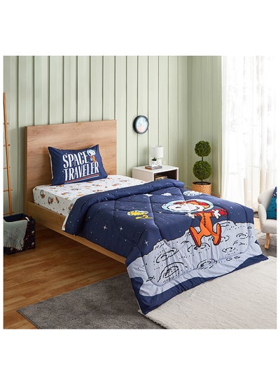 Buy Snoopy Peanut 2-Piece Twin Comforter Set with Pillowcase 160x220 cm in UAE