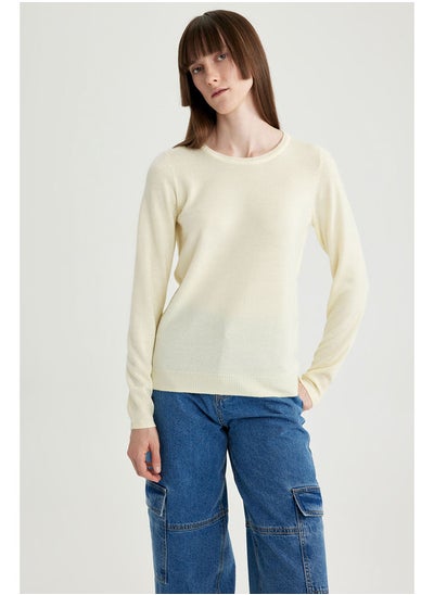 Buy Woman Tricot Regular Fit Crew Neck Pullover in Egypt