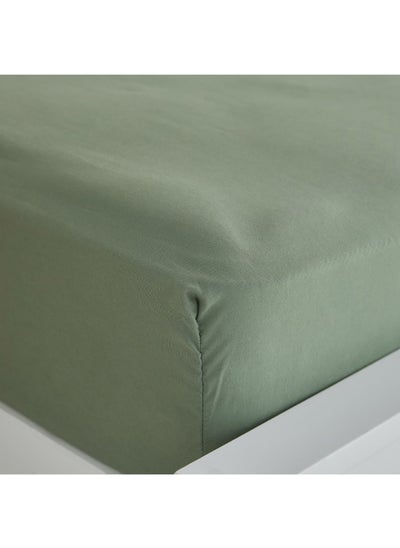 Buy Derby Solid Microfiber Queen Fitted Sheet 150 X 200 X 25 Cm in Saudi Arabia