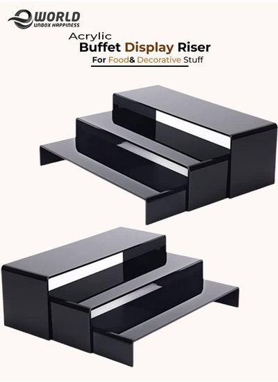 Buy 6 Pack Black Acrylic Display Riser for jewelry and Decorative stuff in UAE