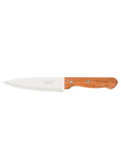 Buy Dynamic 6 Inches Chef Knife with Stainless Steel Blade and Natural Wood Handle in UAE