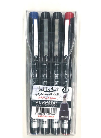 اشتري 4-Piece Calligraphy Pen 3.0mm Tip Multicolour في الامارات