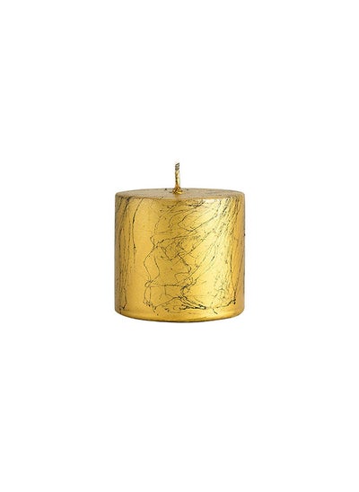 Buy Karaca Andy Gold Cylinder Candle 6.5x6cm in UAE