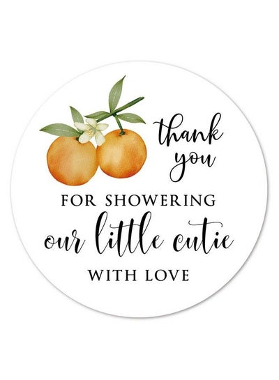 Buy Orange Thank Showering Little Cutie Stickers 2Inch Baby Shower Party Labels 40Pack in UAE
