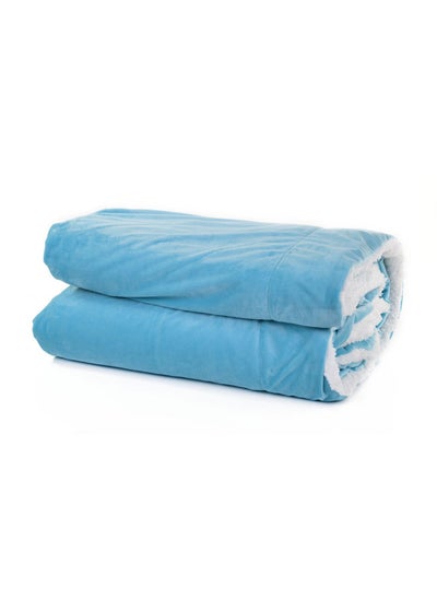 Buy Sherpa & Super soft Flannel H4577 Turquois size 220x240cm in Egypt