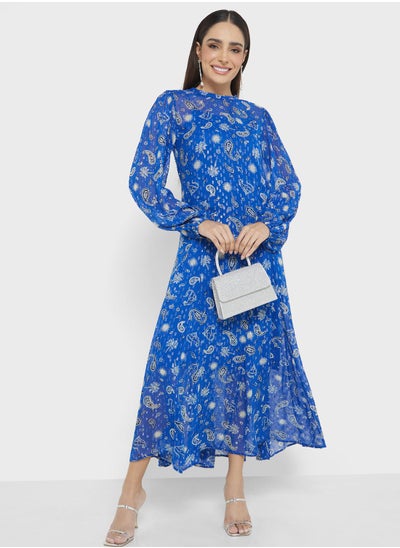 Buy Printed Crew Neck Dress in UAE