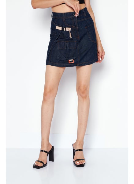 اشتري Women Washed Denim Mini Skirts, Blue في الامارات