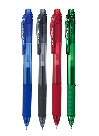 Buy 4-Piece Energel Gel Ink Pen 0.5mm Tip Multicolour in UAE