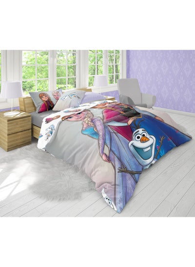 Buy 2-Piece Disney Frozen Twin Kids Bedding Set Includes 1xReversible Comforter 165x230cm, & Pillowcase 50x75cm Super Soft & Fade Resistant Celebrate Disney 100th Anniversary in Style in UAE