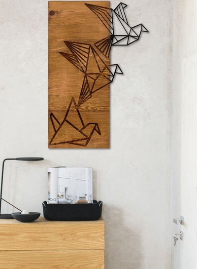 Buy Decorative Wooden Wall Accessory 100% METAL Frame: 100% WOODEN 36 x 60 cm in UAE