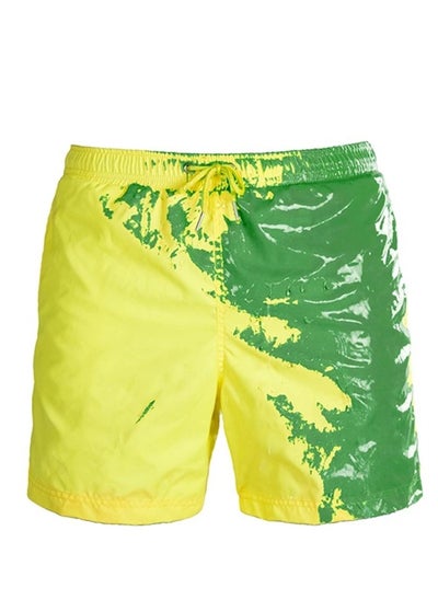 اشتري Men Funny Colour Changing Swimming Shorts Yellow/Green في السعودية