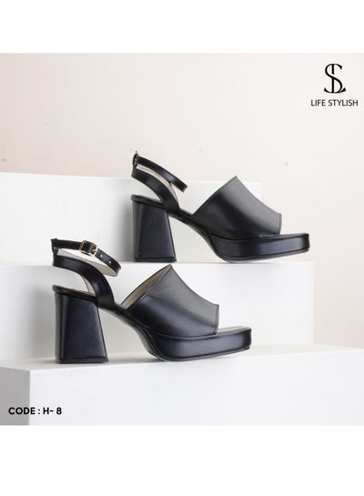 Buy Heel Sandal In A Different And Elegant Way H-8 - Black in Egypt
