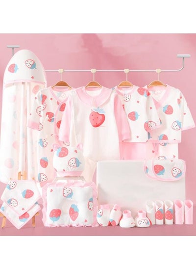 اشتري 23 Pieces Baby Gift Box Set, Newborn Pink Clothing And Supplies, Complete Set Of Newborn Clothing في الامارات