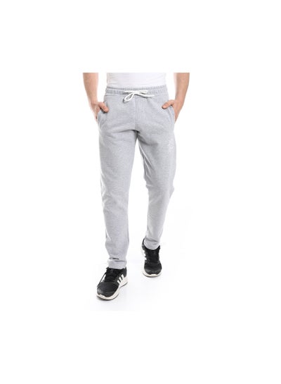 Buy Light Grey Elastic Waist With Drawstring lined cotton Sweatpants in Egypt