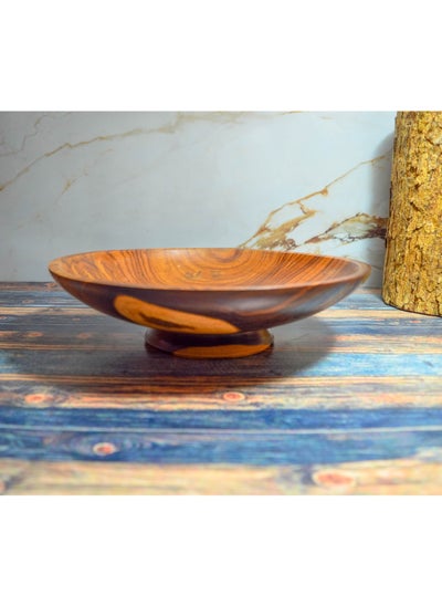 Buy Handmade wood dessert plate, 100% natural colors, treated with olive oil in Egypt