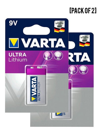 Buy Varta Ultra Lithium 9VBlock 6 LR Batteries Value Pack of 2 in UAE