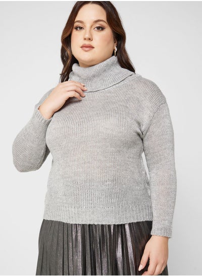 Buy Cutout Back Turtle Neck Sweater in UAE