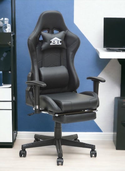 Buy Best Executive Video Computer Gaming Chair With Fully Reclining Foot Rest And Soft Leather (8887RJ-BLACK) in UAE