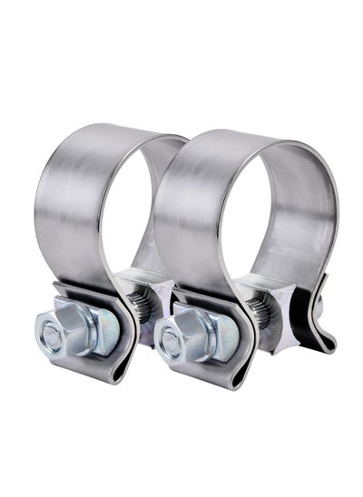 اشتري Exhaust clamp, KASTWAVE 1.75" 1 3/4 Exhaust Narrow Band Muffler Seal Clamp Stainless Steel Fit for Pipes, Mufflers, Catalytic Converters, Headers, Manifolds (2PCS) في الامارات