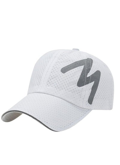 Buy Unisex Quick Drying Baseball Cap Sun Hats Womens and Mens Mesh Breathable Lightweight UV Protection Sports Hats for Outdoor, White in UAE