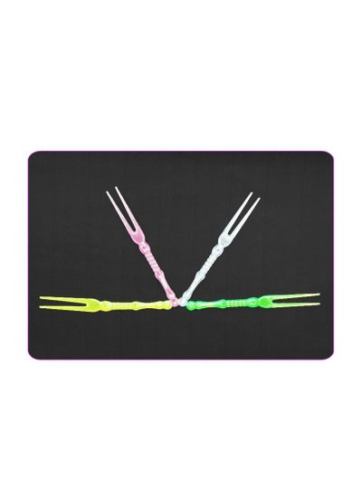 Buy Disposable Plastic Fruit Cocktail Forks - Set of 50 Pcs - Multicolor Tasting Appetizer Forks in UAE