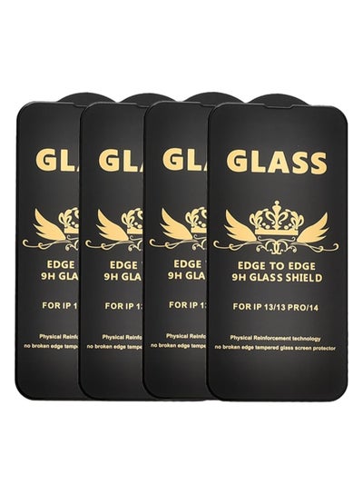 Buy G-Power 9H Tempered Glass Screen Protector Premium With Anti Scratch Layer And High Transparency For Iphone 13 Set Of 4 Pack 6.1" - Black in Egypt