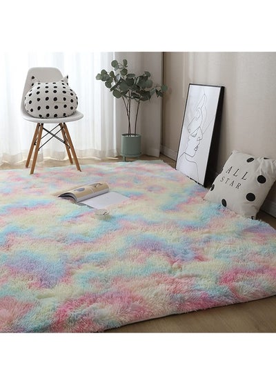 Buy Modern fluffy soft touch carpet for living room and bedroom 60 * 90 cm in Saudi Arabia