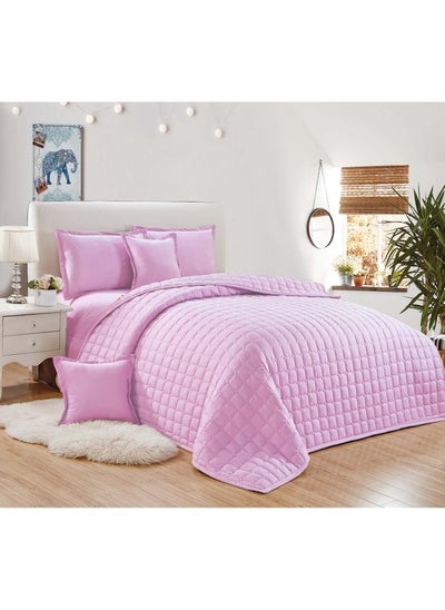 Buy Sleep Night 4 Pieces Comforter Set Single Size 160 X 210 Cm Solid Color Reversible Bedding Set for All Seasons in Saudi Arabia