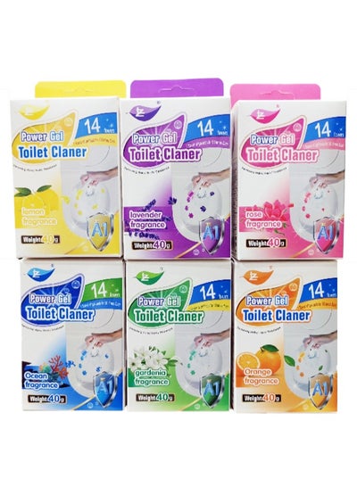 Buy 6-Piece Toilet Gel, Toilet Bowl Gel Stamp 6 Kinds Of Scent Toilet Cleaner Gel Stamp Kit Air Freshener in UAE