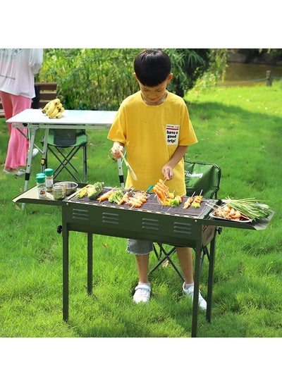 اشتري Charcoal Grill Portable BBQ Grill Folding Barbecue Grill Charcoal Shish Kebab Grill Stainless Steel Camping Grill for Outdoor Picnic, Patio, Backyard & Camping,Suitable For 5-15 People في الامارات