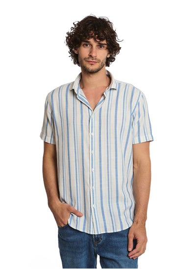 Buy Fancy Regular Fit Short Sleeve Cotton Shirt in Egypt