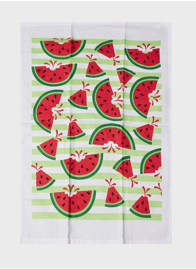 Buy Premium Quality 100% Cotton Waffle Weave Printed Kitchen Dish Cloths, Waffle Tea Towels Ultra Soft Absorbent Quick Drying Dish Towels, 50x75cm-Pack of 12 in UAE