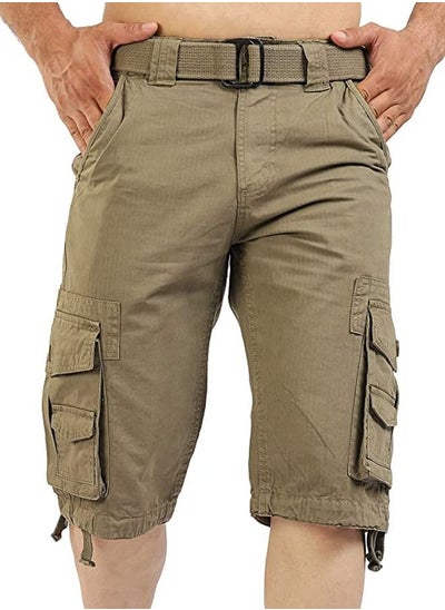 Buy FJACKETS Brown Color Cargo Shorts Mens For Casual Wear in UAE