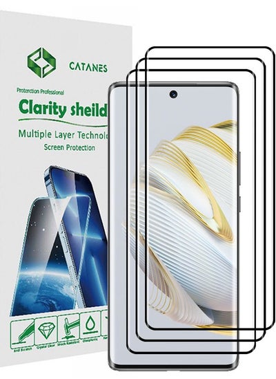 اشتري 3 Pack For Huawei Nova 10 SE Screen Protector Tempered Glass Full Glue Back في الامارات