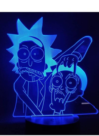 Buy Multicolour Rick and Morty LED 3D Night Light Cartoon Table Desk Lamp Children Night Lampara Change Bedroom EID Gift Home Decoration Kids in UAE