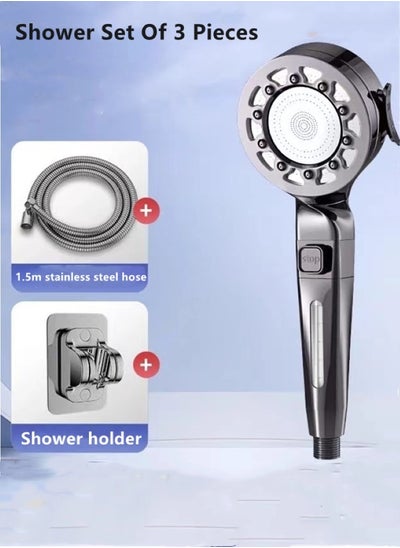 اشتري 1-Set Bathroom Shower Head Set ABS Grey 26x8 Centimeter في الامارات