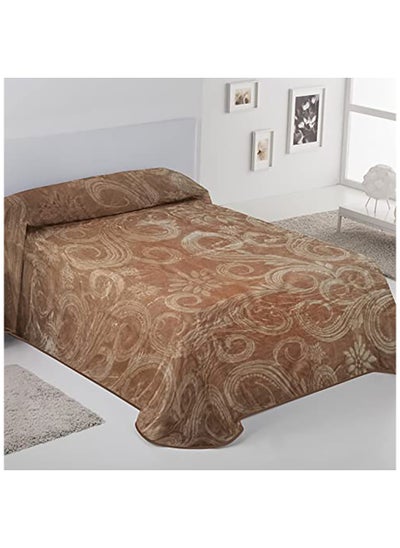 Buy Home Blanket Classic, Size  220 × 240 CM, ("4kg", café) in Egypt