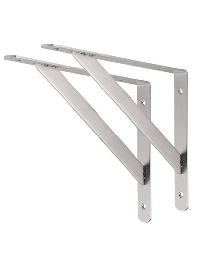 اشتري Shelf Brackets 4 inch - 2pcs Stainless Steel Right Angle Wall Bracket with Detachable Supporting Insert, Corner Support L Brace Joint for Table Bench, Space Saving DIY في الامارات