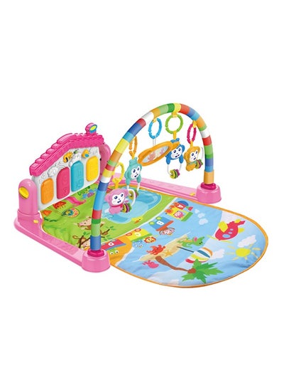 Buy Baby Playmat w/ Piano Music, 2 in 1 Hanging Toys and Mat for Newborns and Infants, Soft Playmat for Early Learning, Pink in UAE