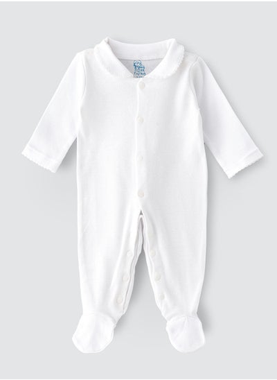 Buy L/slv polo neck close fleeted sleepsuit in UAE