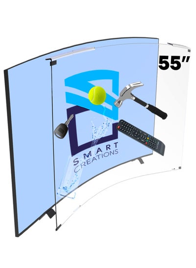 اشتري واقي شاشة تلفزيون مقاس 55 بوصة منحني مقاوم للكسر عالي الجودة ومضاد للأشعة الزرقاء واقي للعين مقاوم للماء قابل للإزالة في السعودية