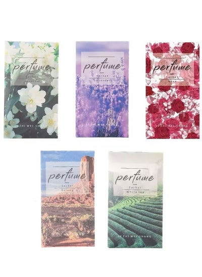 Buy Scented Sachets with Hanging Hook Natural Scented Bags Wardrobe Fresheners for Wardrobe Closet Bathroom Car Rose Lavender Cologne White Tea Jasmine in UAE