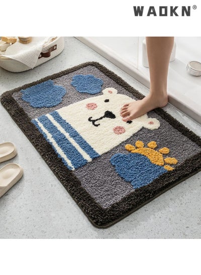 Buy Bathroom Rug Ultra Soft Microfiber Bathroom Mats Extra Absorbent Bath Rugs Machine Washable/Dry, Non-Slip Bathroom Carpet for Tub Bathroom and Shower Anti-slip bath mat（50*80 cm） in Saudi Arabia