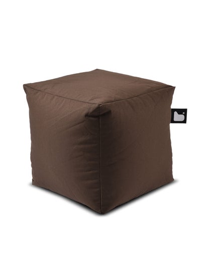 Buy Chair | Quilted Bean Bag Box Polyester - Brown in Saudi Arabia