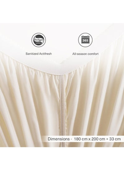 اشتري Elegance Fitted Sheet 180X200+33Cm - Cream في الامارات