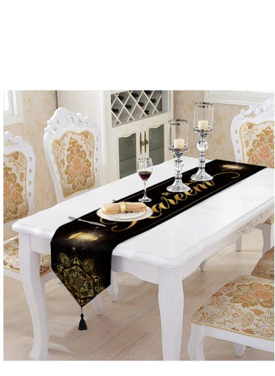 اشتري Ramadan Kareem Table Runner Table Decorations Islamic Ramadan Table Runner  Muslim Eid Mubarak Party Home Kitchen Dining Room Table في الامارات