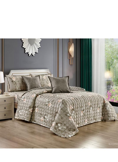 Buy Floral compressed double quilt set 6 pieces in Saudi Arabia