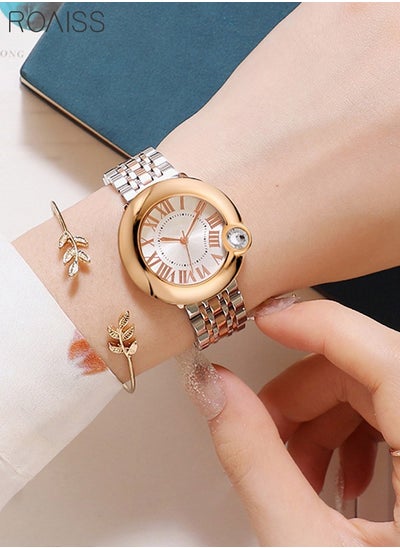 Buy Luxury Waterproof Quartz Watch Crystal Women's Wrist Watch with Stainless Steel Band in UAE