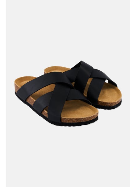 Buy Men Slip On Sandals, Black in Saudi Arabia