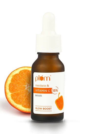 Buy 15% Vitamin C Serum For Facwith Mandarin for Glowing Skin with Pure Ethyl Ascorbic Acid for Dull Skin Fragrance Free 20 ml in UAE